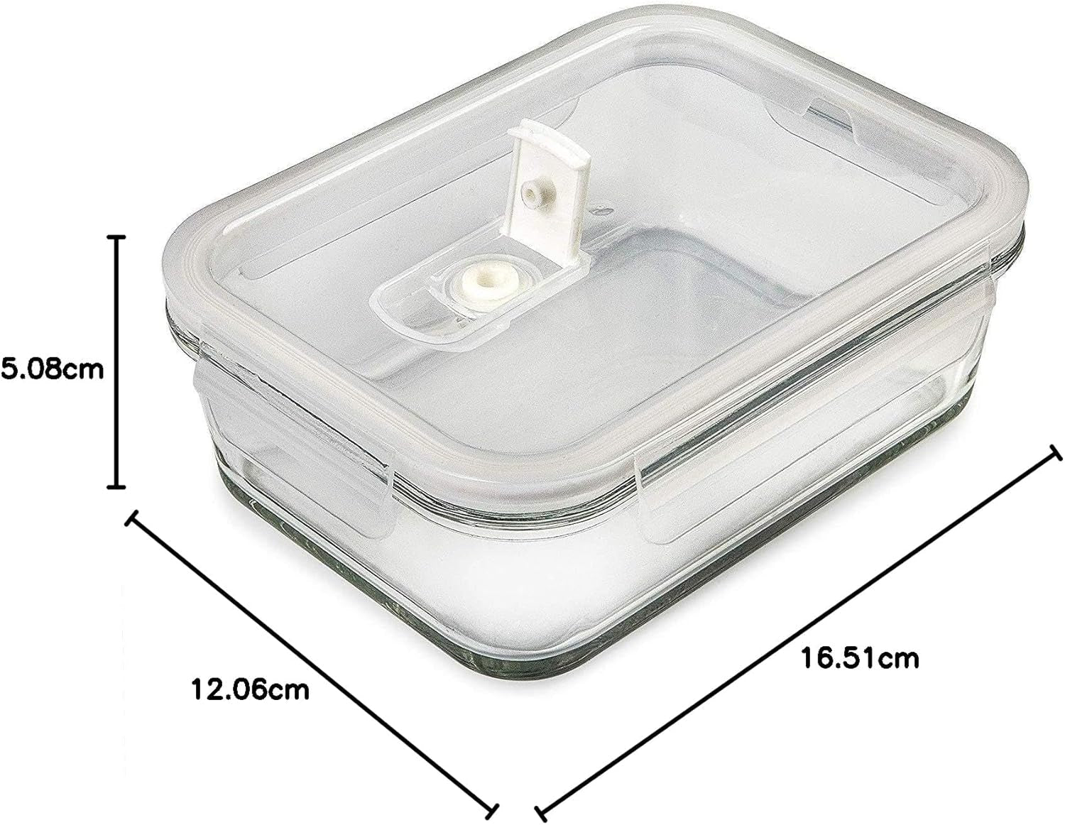 [5-Pack] Food Prep & Storage Glass Containers with Lids - Airtight Glass Meal Prep Containers Reusable