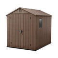 8 × 6 ft Plastic Storage Shed with Floor, Window and Double Door Access, Base Included
