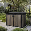 2020L Resin Outdoor Storage Box, Garden Storage Unit, Walnut, 6 × 3 ft