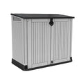 880L Outdoor Bin Storage Unit, Resin Storage Box, 132 × 71.5 cm, Grey