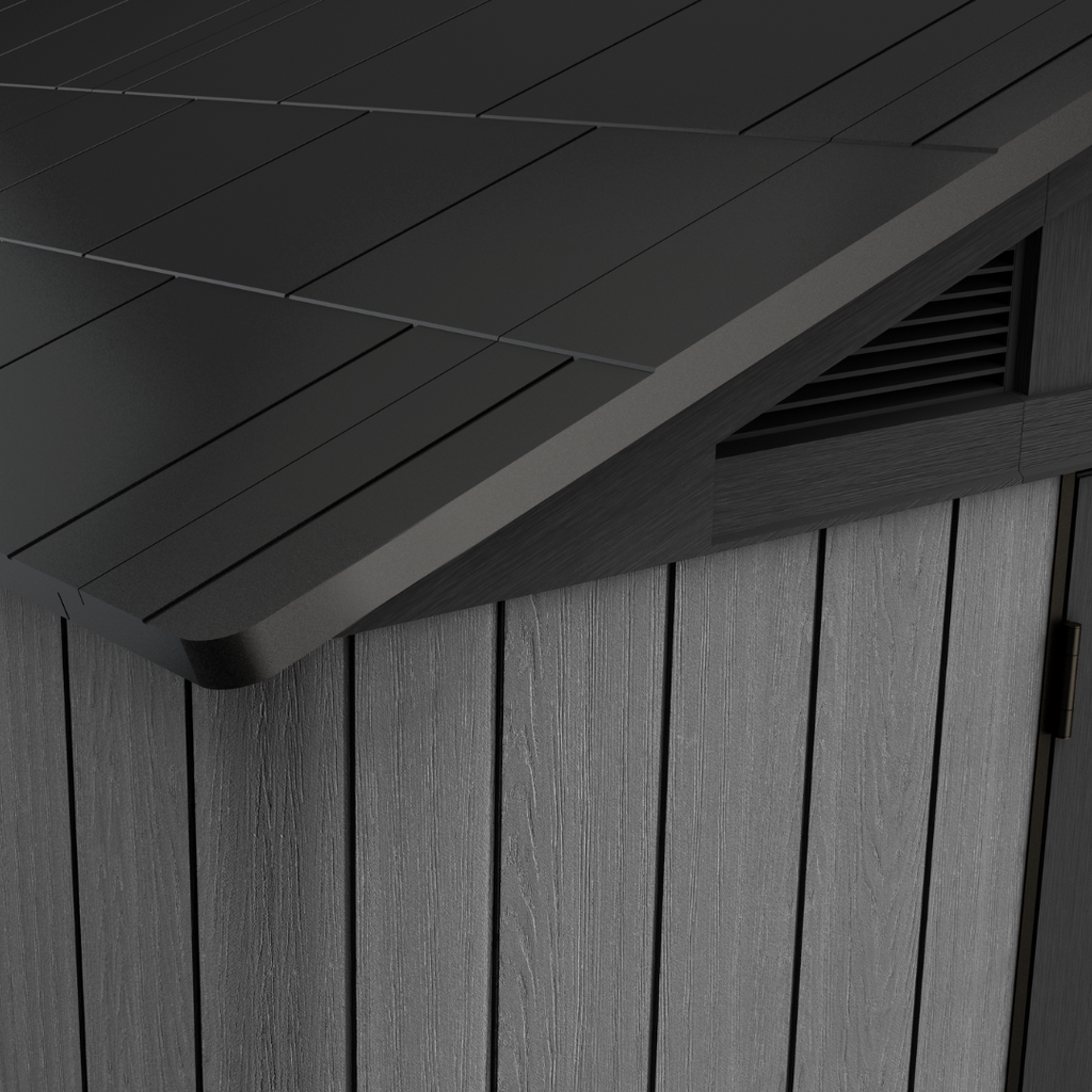 Keter Stronghold 8x6 ft. Resin Outdoor Storage Shed, Gray Wood-Look